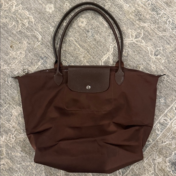 Longchamp Handbags - Longchamp Le Pliage Dark Brown Tote Bag